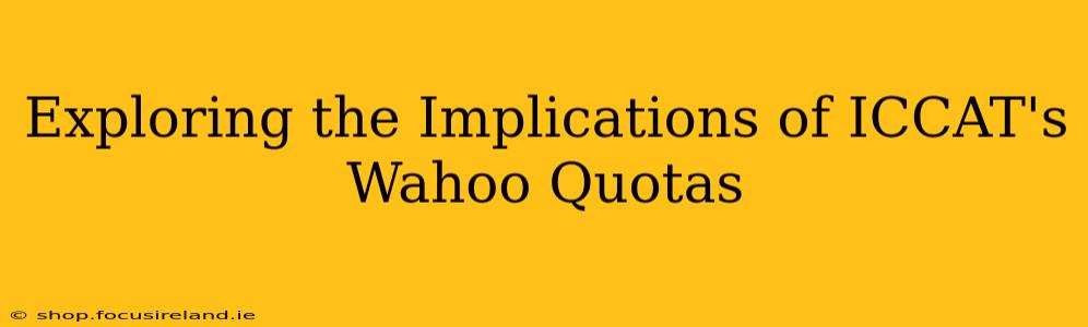Exploring the Implications of ICCAT's Wahoo Quotas