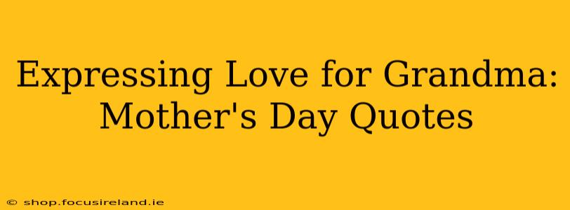 Expressing Love for Grandma: Mother's Day Quotes
