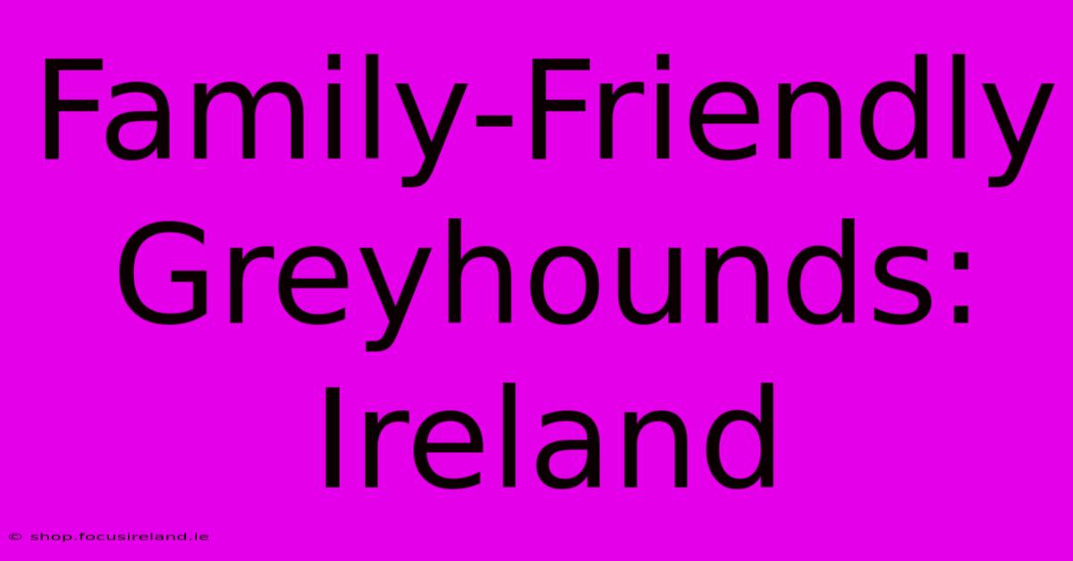 Family-Friendly Greyhounds: Ireland