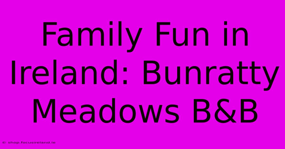 Family Fun In Ireland: Bunratty Meadows B&B