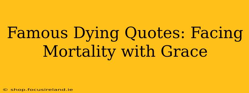 Famous Dying Quotes: Facing Mortality with Grace