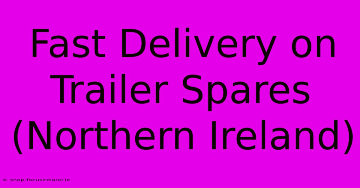 Fast Delivery On Trailer Spares (Northern Ireland)