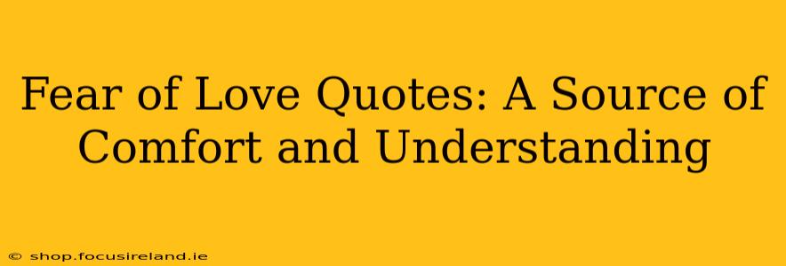 Fear of Love Quotes: A Source of Comfort and Understanding