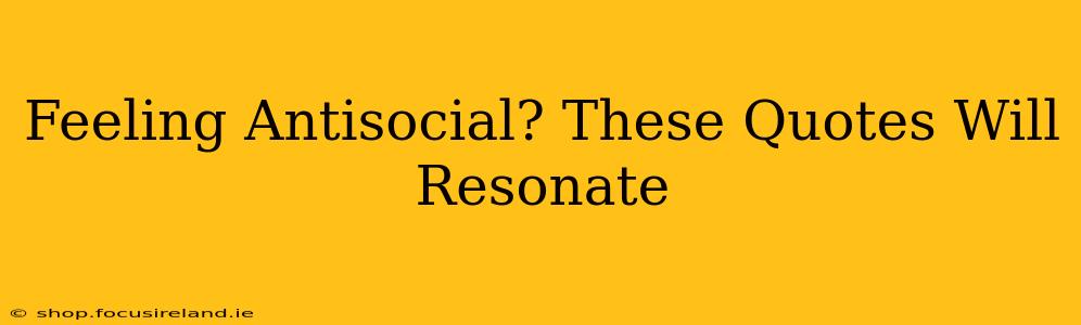 Feeling Antisocial? These Quotes Will Resonate