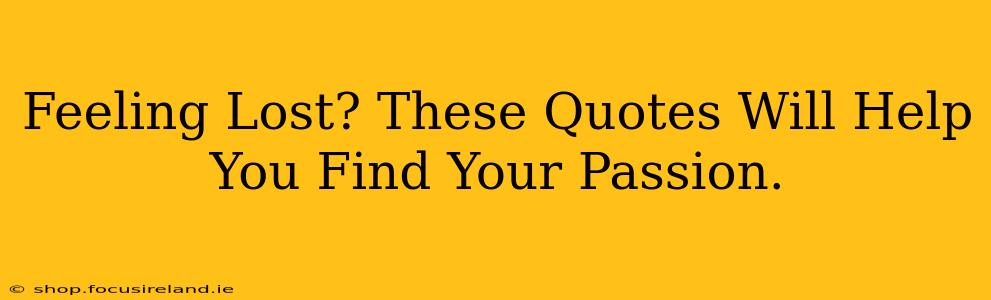 Feeling Lost? These Quotes Will Help You Find Your Passion.