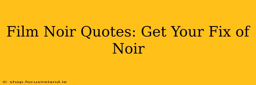 Film Noir Quotes: Get Your Fix of Noir