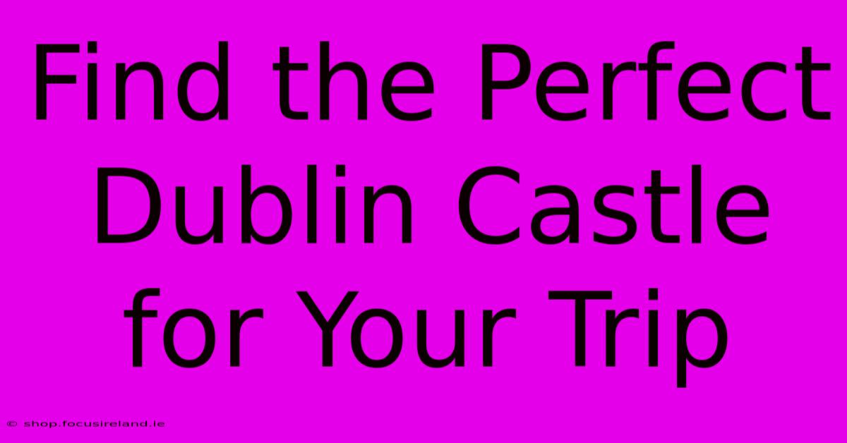 Find The Perfect Dublin Castle For Your Trip