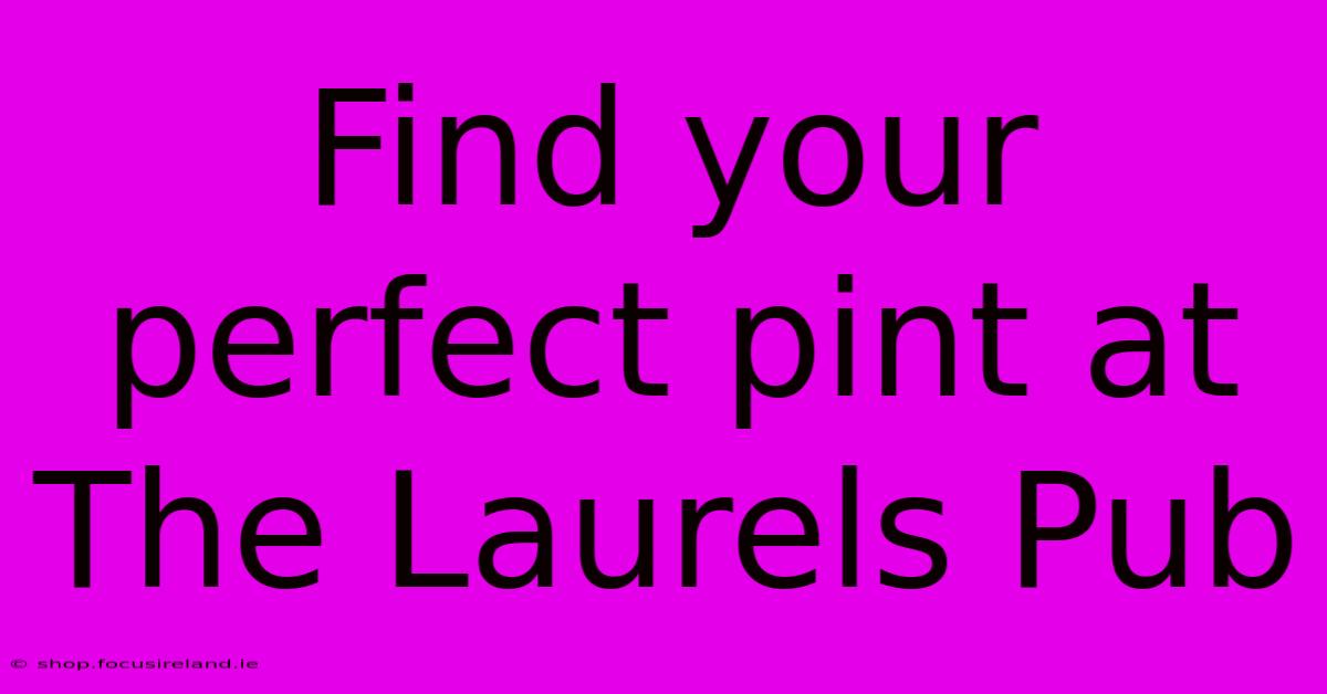 Find Your Perfect Pint At The Laurels Pub