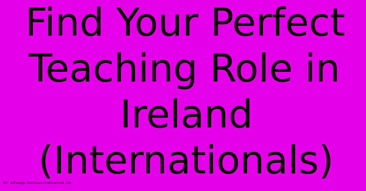 Find Your Perfect Teaching Role In Ireland (Internationals)