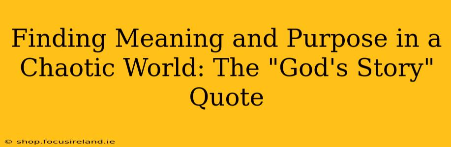 Finding Meaning and Purpose in a Chaotic World: The "God's Story" Quote