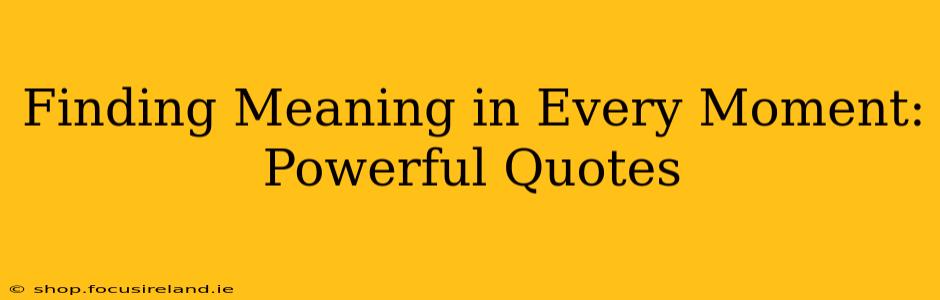 Finding Meaning in Every Moment: Powerful Quotes