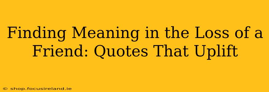 Finding Meaning in the Loss of a Friend: Quotes That Uplift