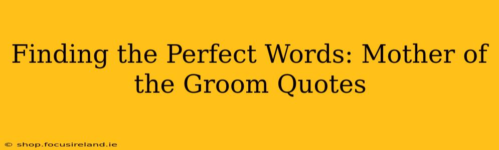 Finding the Perfect Words: Mother of the Groom Quotes
