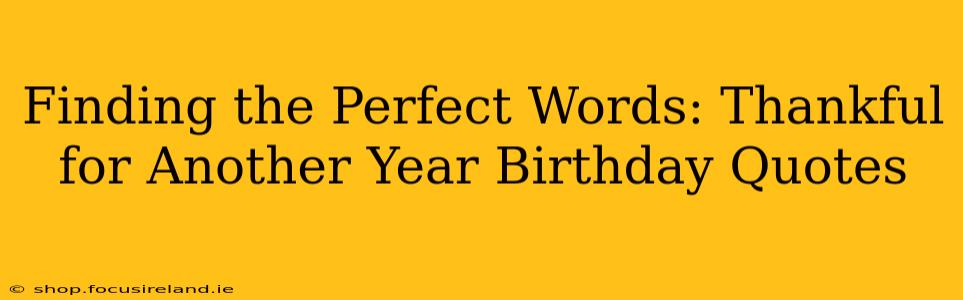 Finding the Perfect Words: Thankful for Another Year Birthday Quotes