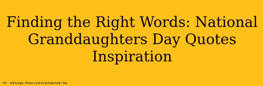 Finding the Right Words: National Granddaughters Day Quotes Inspiration