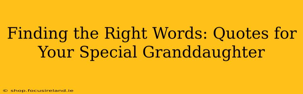 Finding the Right Words: Quotes for Your Special Granddaughter