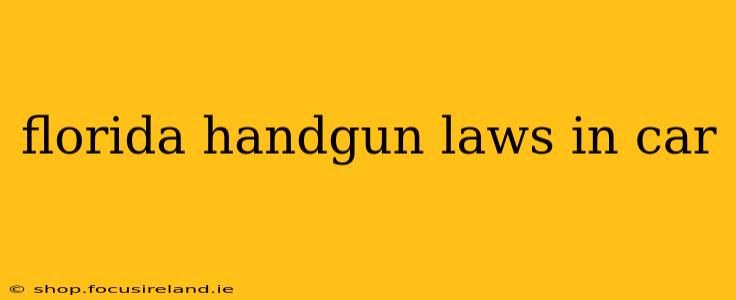 florida handgun laws in car