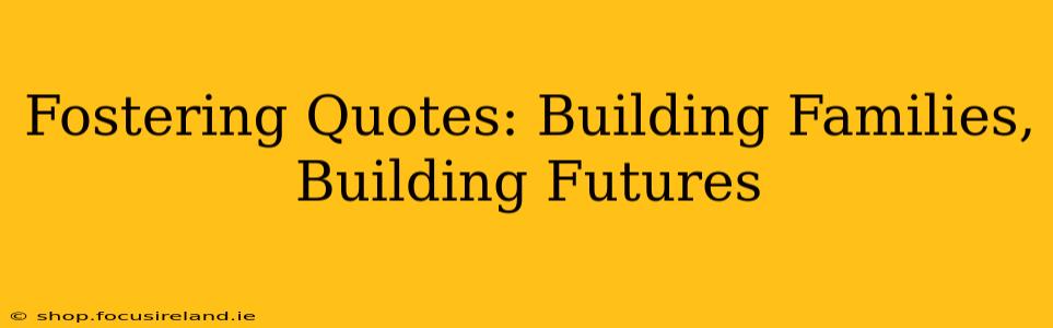 Fostering Quotes: Building Families, Building Futures