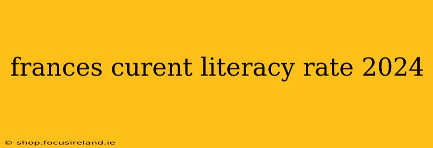 frances curent literacy rate 2024