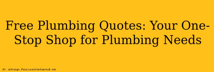 Free Plumbing Quotes: Your One-Stop Shop for Plumbing Needs