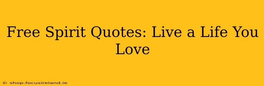 Free Spirit Quotes: Live a Life You Love
