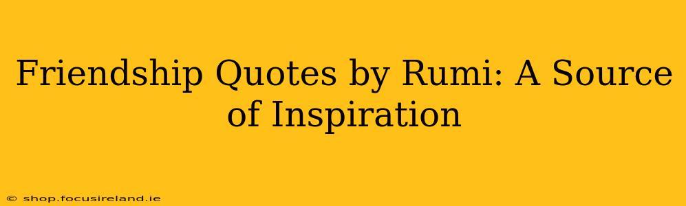 Friendship Quotes by Rumi: A Source of Inspiration
