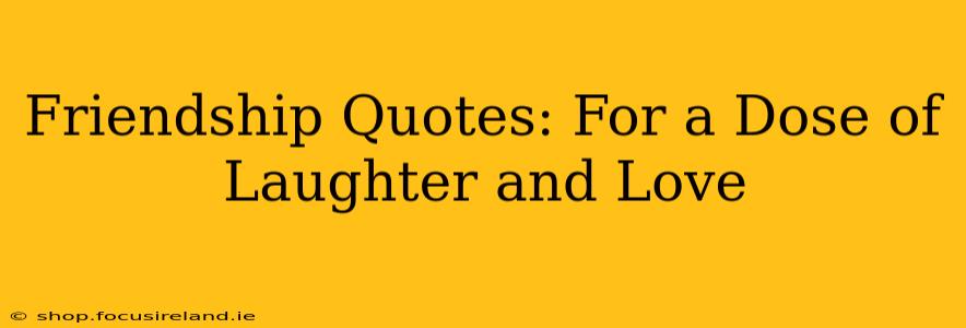 Friendship Quotes: For a Dose of Laughter and Love