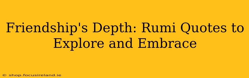 Friendship's Depth: Rumi Quotes to Explore and Embrace