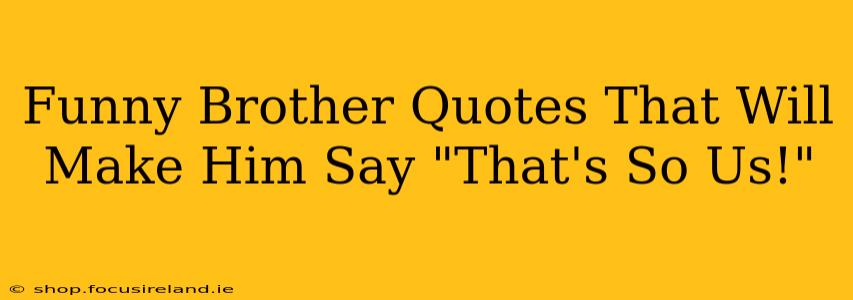 Funny Brother Quotes That Will Make Him Say "That's So Us!"