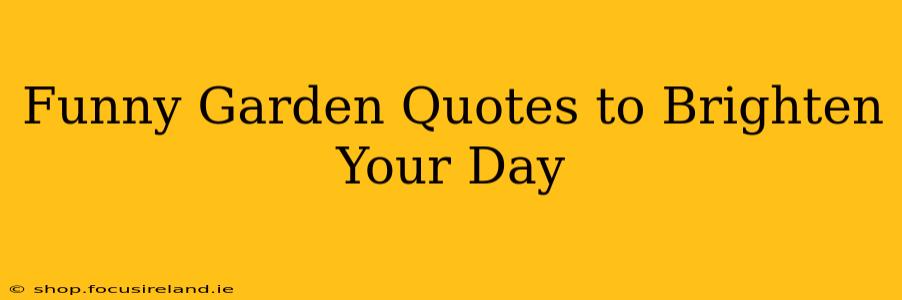 Funny Garden Quotes to Brighten Your Day
