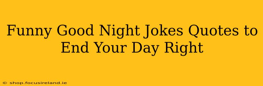 Funny Good Night Jokes Quotes to End Your Day Right