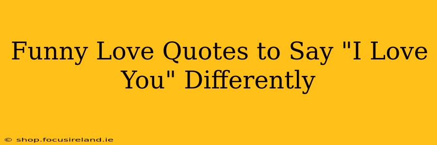 Funny Love Quotes to Say "I Love You" Differently