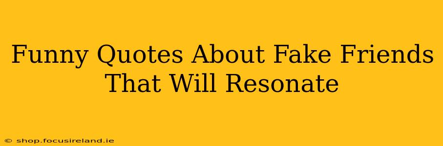 Funny Quotes About Fake Friends That Will Resonate