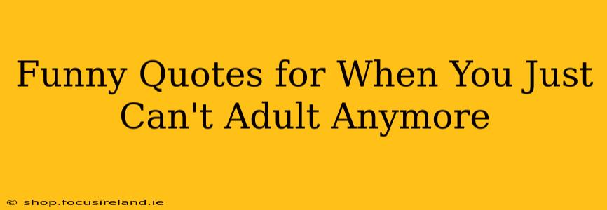 Funny Quotes for When You Just Can't Adult Anymore
