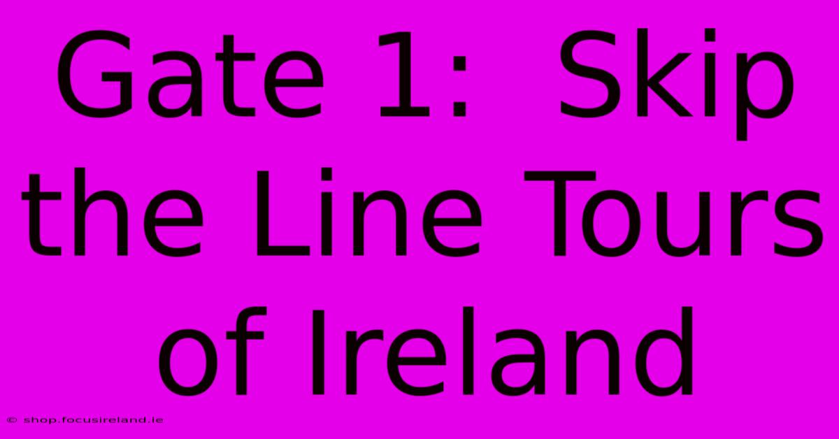 Gate 1:  Skip The Line Tours Of Ireland