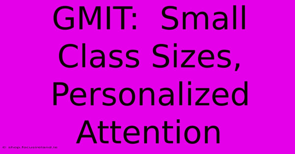 GMIT:  Small Class Sizes, Personalized Attention