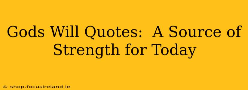Gods Will Quotes:  A Source of Strength for Today