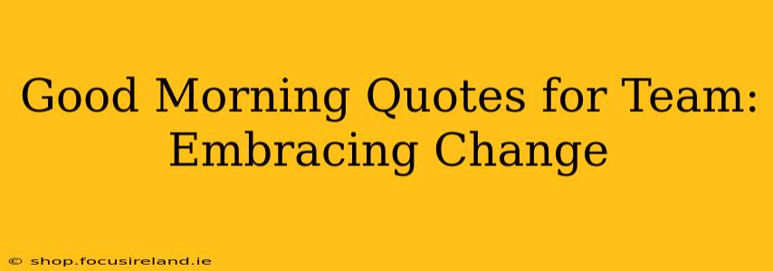 Good Morning Quotes for Team: Embracing Change