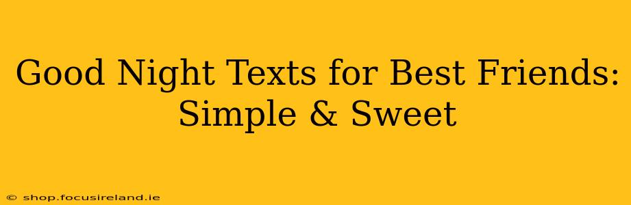 Good Night Texts for Best Friends: Simple & Sweet