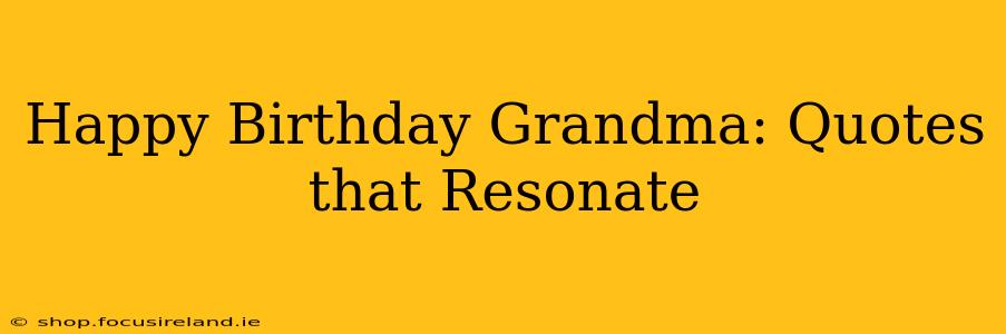 Happy Birthday Grandma: Quotes that Resonate