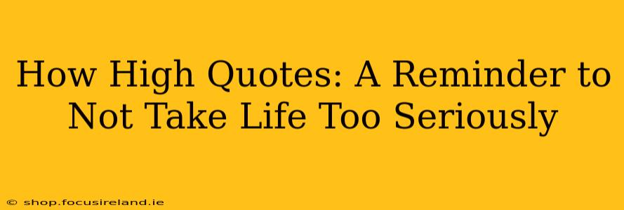 How High Quotes: A Reminder to Not Take Life Too Seriously