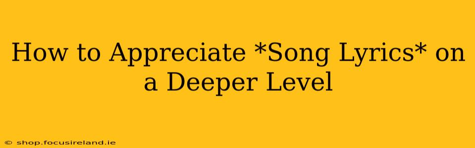How to Appreciate *Song Lyrics* on a Deeper Level