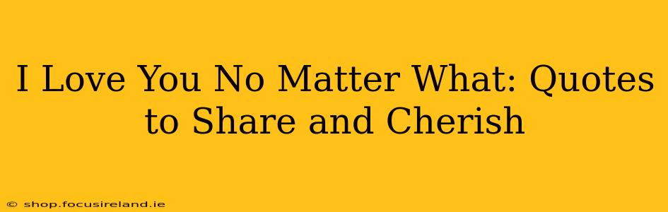 I Love You No Matter What: Quotes to Share and Cherish