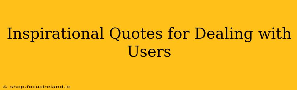 Inspirational Quotes for Dealing with Users