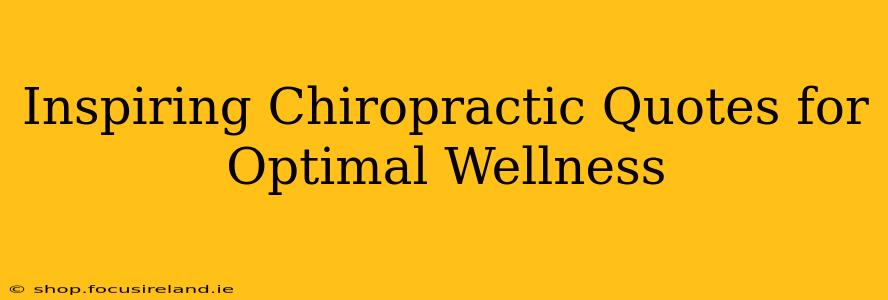 Inspiring Chiropractic Quotes for Optimal Wellness