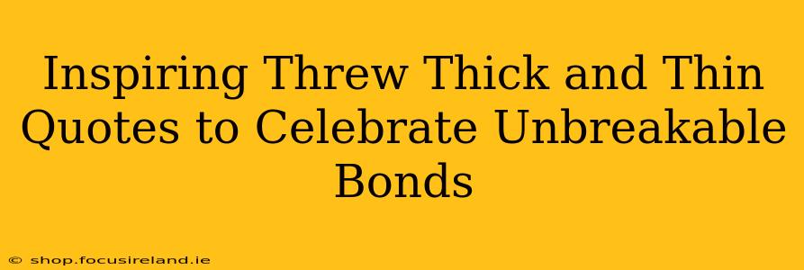 Inspiring Threw Thick and Thin Quotes to Celebrate Unbreakable Bonds