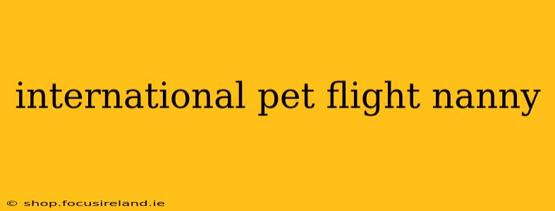 international pet flight nanny