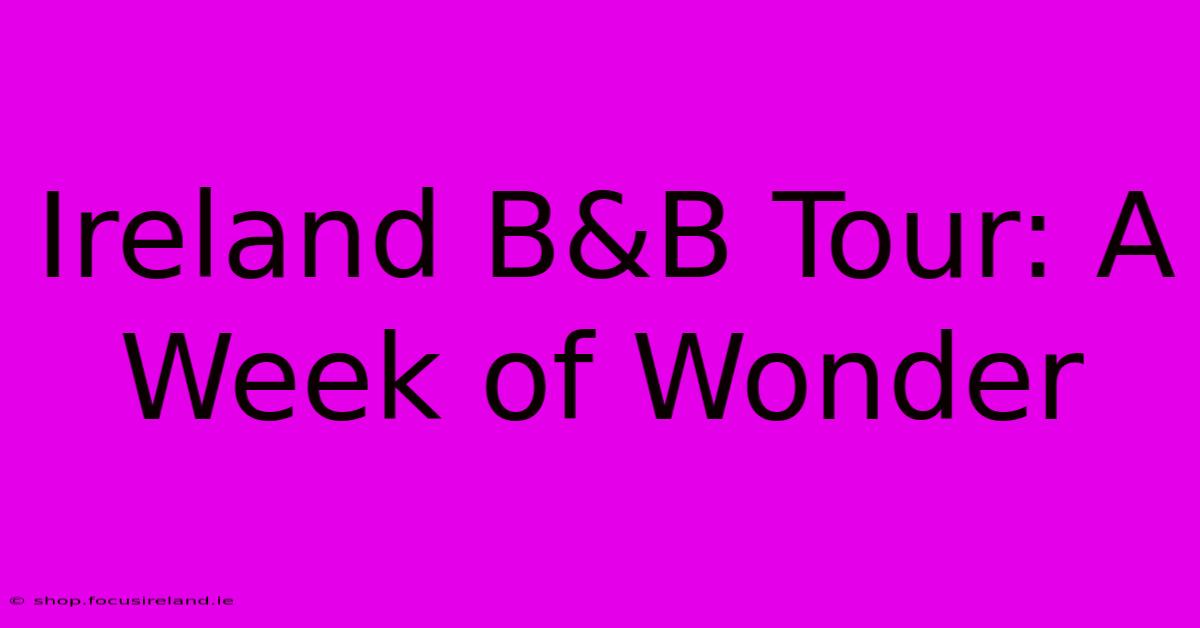 Ireland B&B Tour: A Week Of Wonder