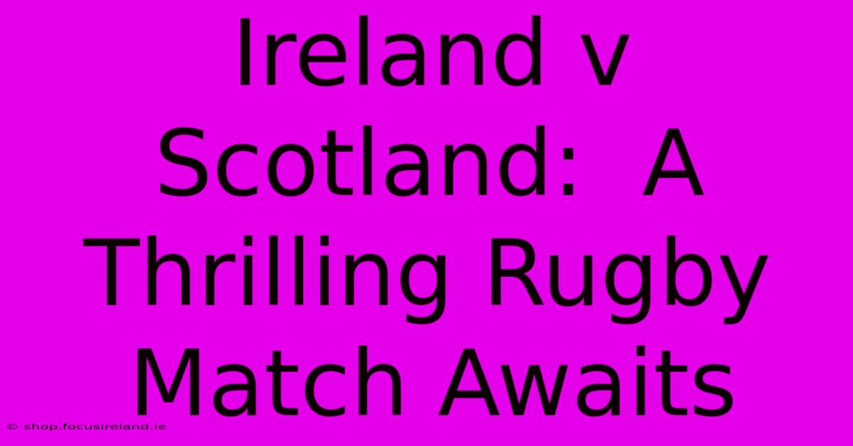 Ireland V Scotland:  A Thrilling Rugby Match Awaits