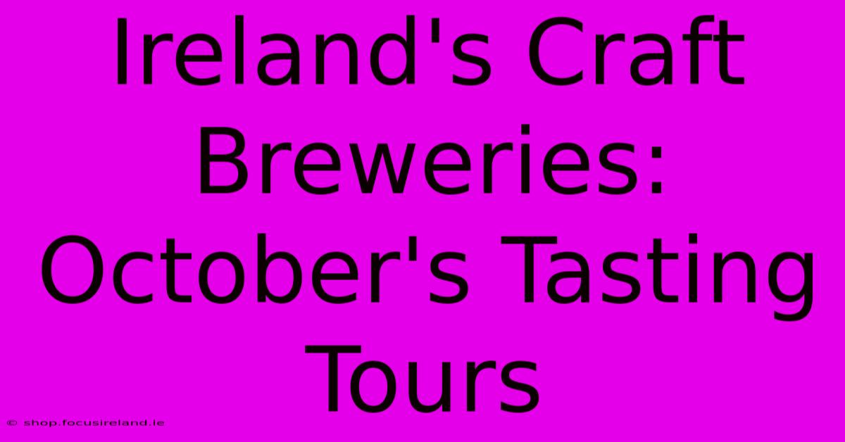 Ireland's Craft Breweries: October's Tasting Tours